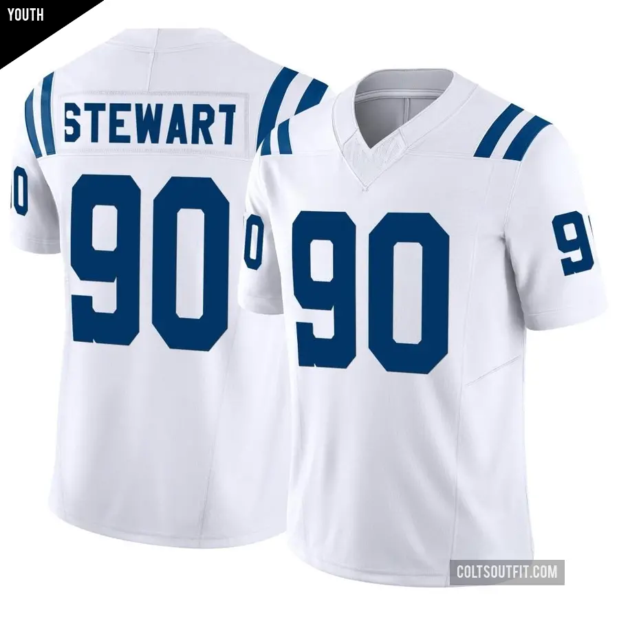 Youth Indianapolis Colts ＃90 Grover Stewart White Limited Vapor F.U.S.E. Jersey