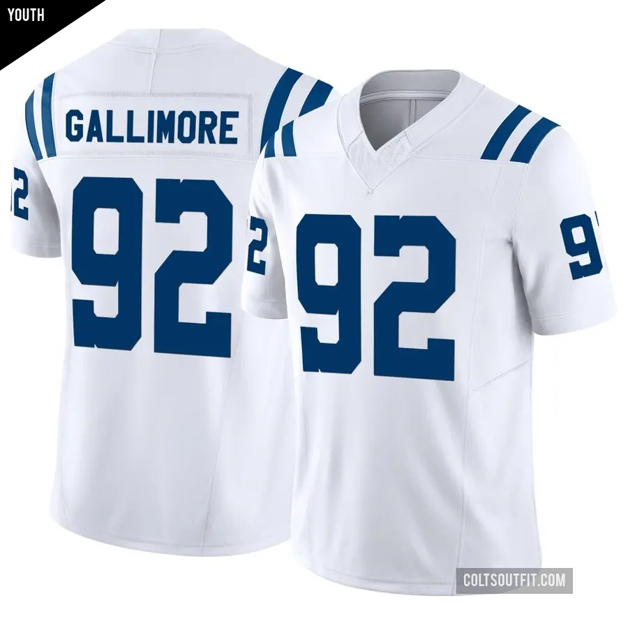 Youth Indianapolis Colts ＃92 Neville Gallimore White Limited Vapor F.U.S.E. Jersey