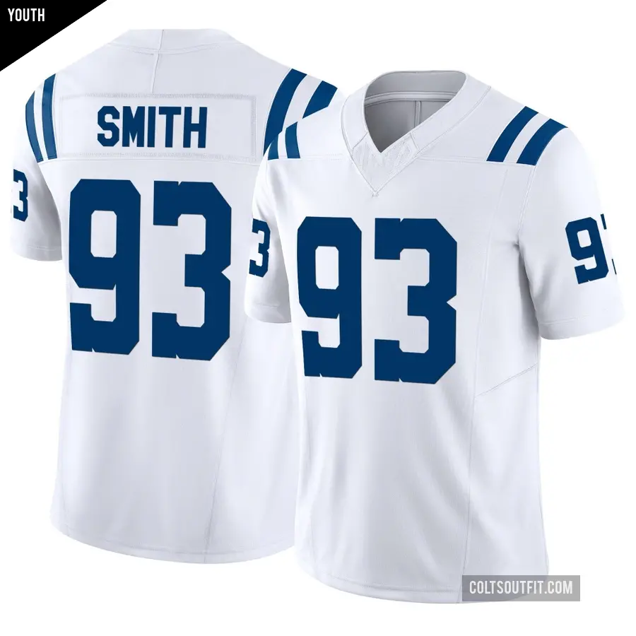 Youth Indianapolis Colts ＃93 Tim Smith White Limited Vapor F.U.S.E. Jersey