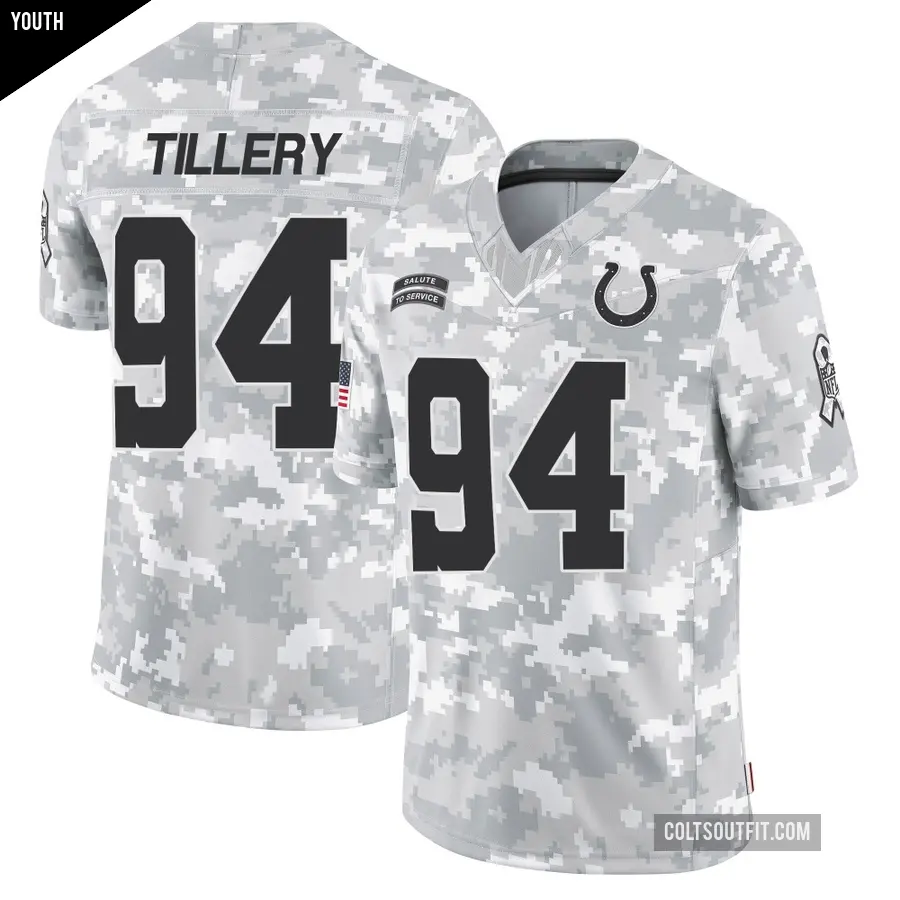 Youth Indianapolis Colts ＃94 Jerry Tillery Arctic Camo Limited 2024 Salute to Service Jersey