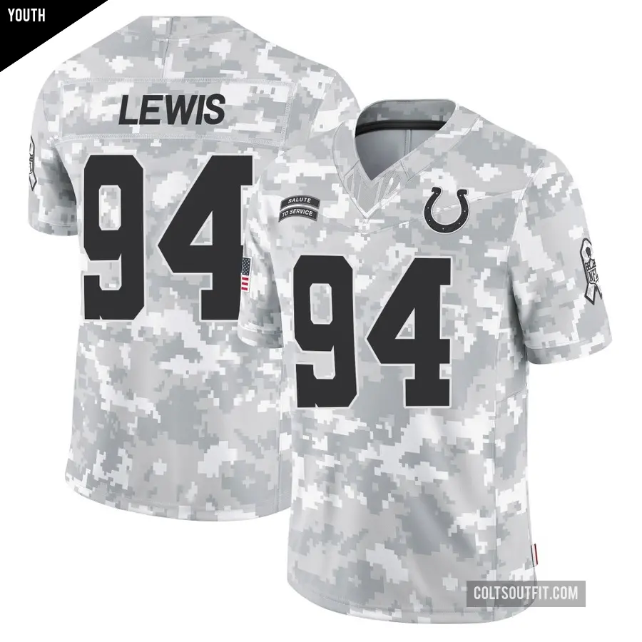 Youth Indianapolis Colts ＃94 Tyquan Lewis Arctic Camo Limited 2024 Salute to Service Jersey