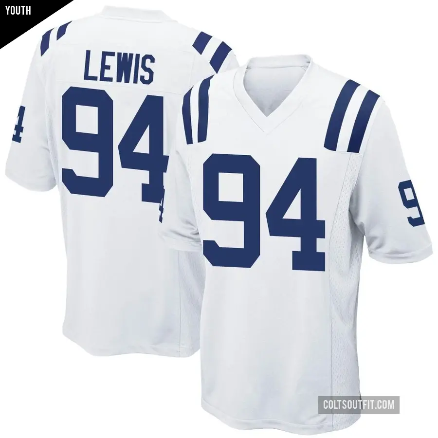 Youth Indianapolis Colts ＃94 Tyquan Lewis White Game Jersey
