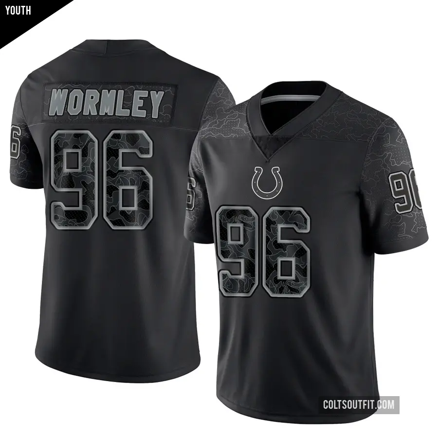 Youth Indianapolis Colts ＃96 Chris Wormley Black Limited Reflective Jersey