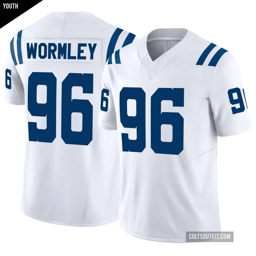 Youth Indianapolis Colts ＃96 Chris Wormley White Limited Vapor F.U.S.E. Jersey