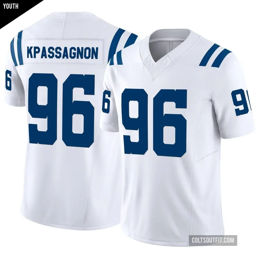 Youth Indianapolis Colts ＃96 Tanoh Kpassagnon White Limited Vapor F.U.S.E. Jersey