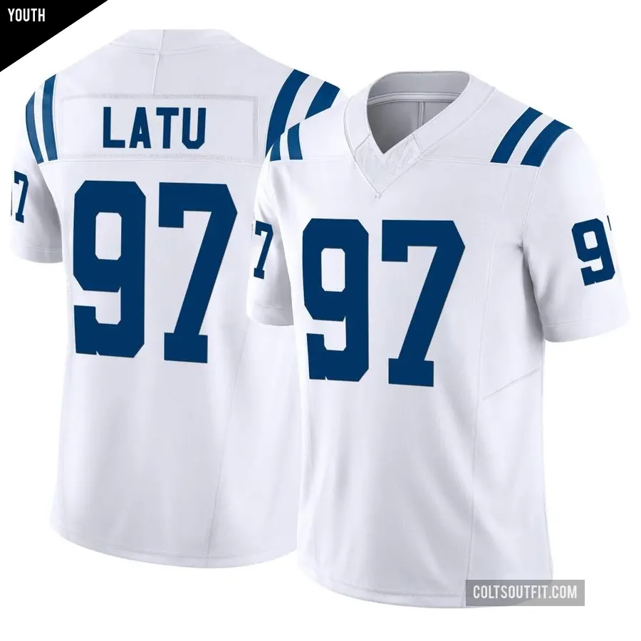 Youth Indianapolis Colts ＃97 Laiatu Latu White Limited Vapor F.U.S.E. Jersey