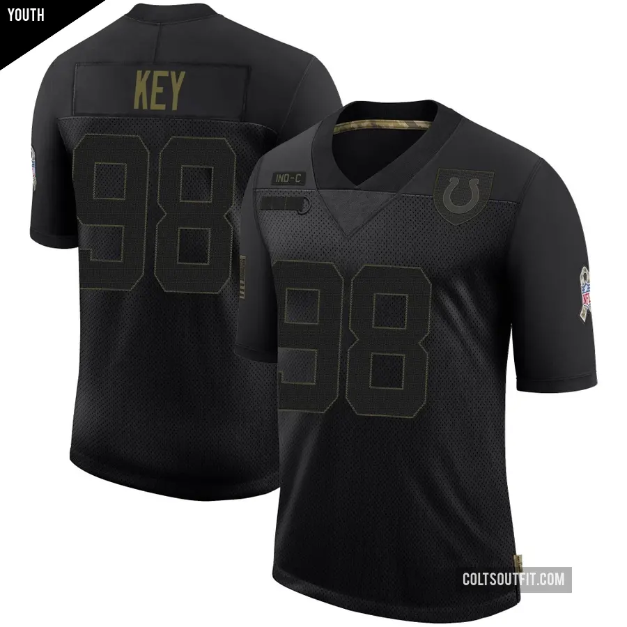 Youth Indianapolis Colts ＃98 Arden Key Black Limited 2020 Salute To Service Jersey