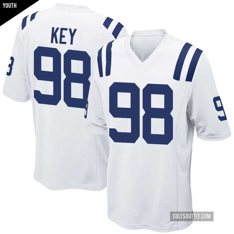 Youth Indianapolis Colts ＃98 Arden Key White Game Jersey