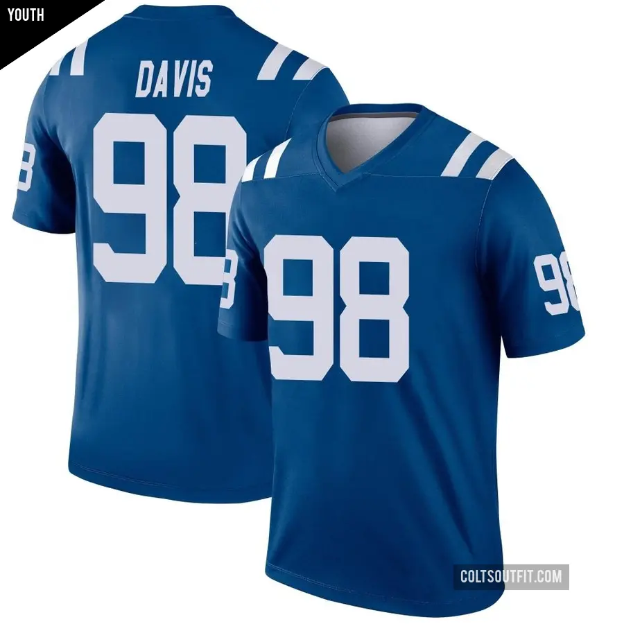 Youth Indianapolis Colts ＃98 Raekwon Davis Royal Legend Jersey