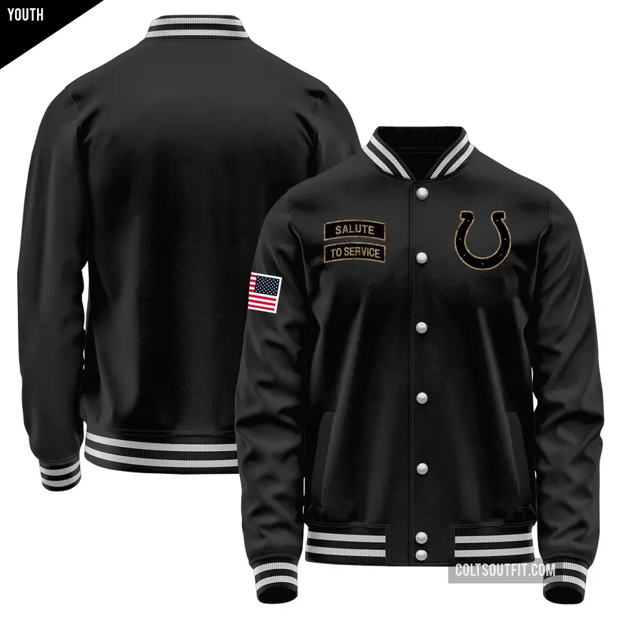 Youth Indianapolis Colts Black Salute to Service Sideline Performance Jacket